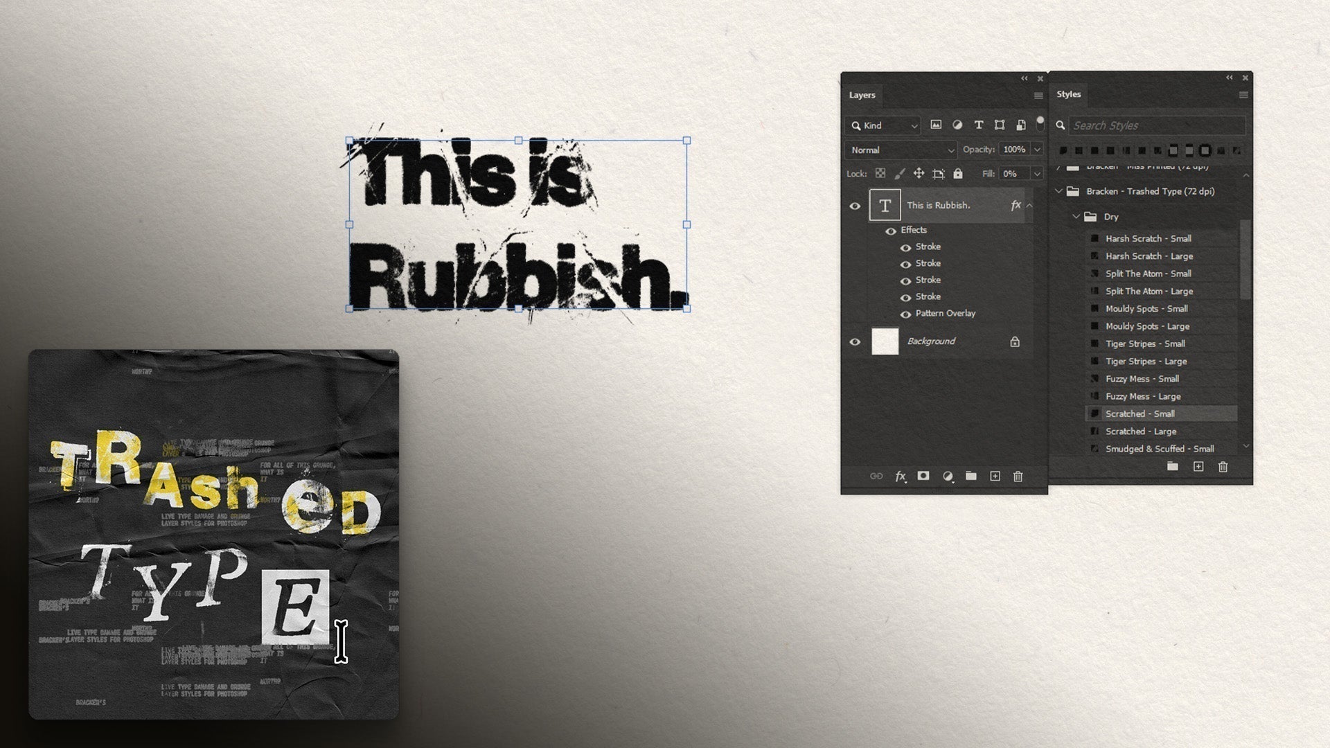 Applying the Styles - Trashed Type