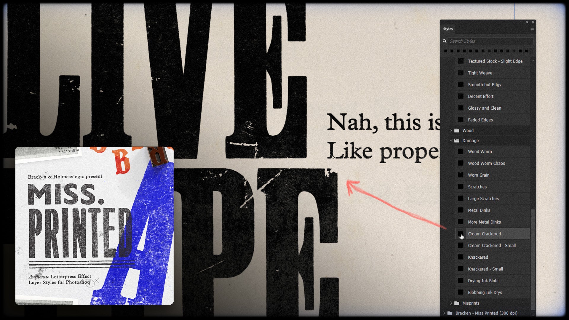 Applying the 'Damage' Styles